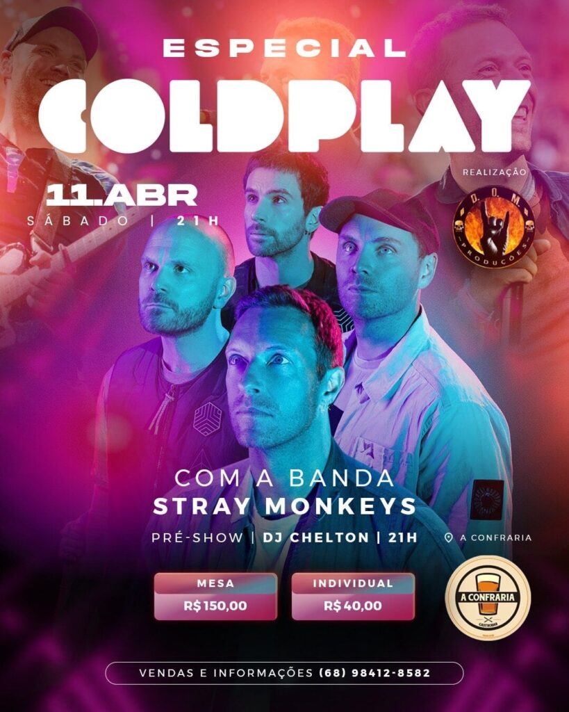 Show do Coldplay em Rio Branco: Stray Monkeys Agita a Noite!
