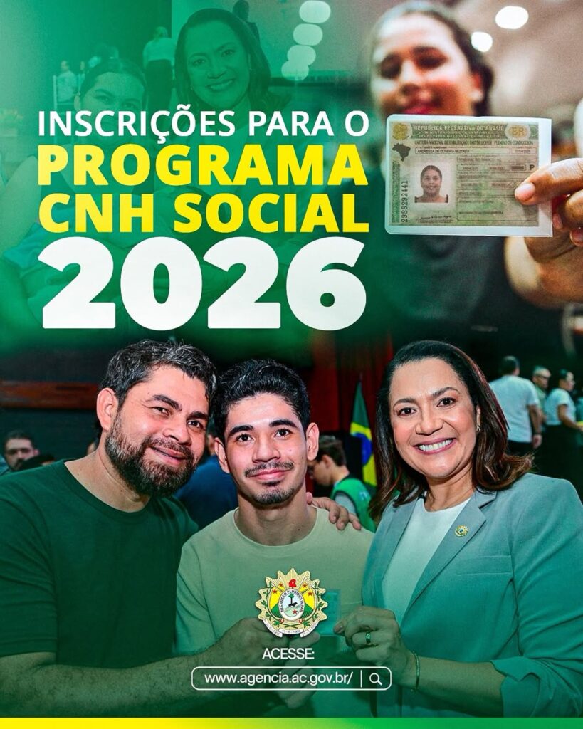 CNH Social 2026: Inscrições no Acre Começam Hoje, 13 de Abril CNH Social 2026: Inscrições no Acre Começam Hoje, 13 de Abril