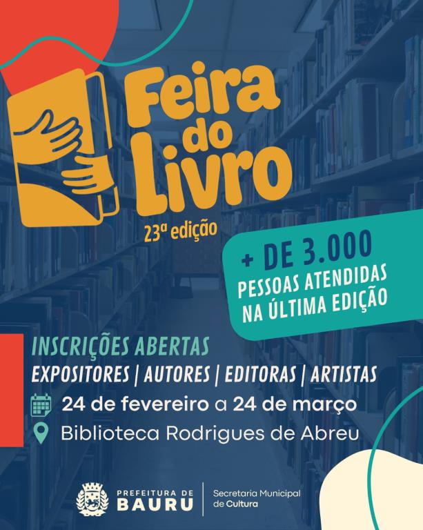 Feira do Livro de Bauru: Últimos dias para inscrições de expositores Feira do Livro de Bauru: Últimos dias para inscrições de expositores