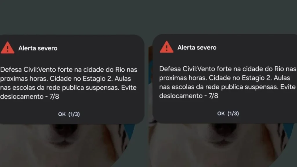 Defesa Civil alerta para ventos fortes e chuva intensa no Rio de Janeiro