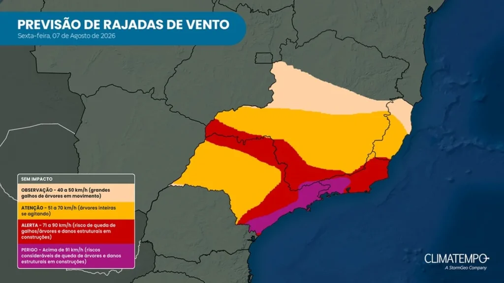 Petrópolis suspende aulas por alerta de ventos fortes e Defesa Civil reforça cuidados