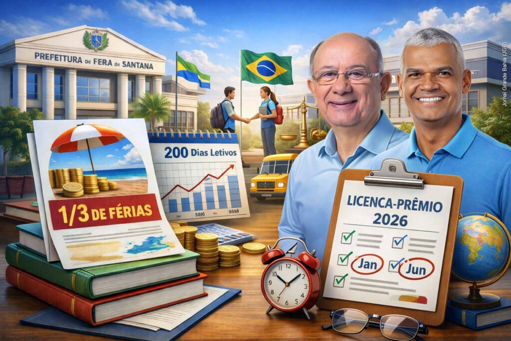 Prefeito de Feira de Santana Anuncia Pagamento de 1/3 de Férias a Professores e Novo Calendário de Licença-Prêmio para 2026 Prefeito de Feira de Santana Anuncia Pagamento de 1/3 de Férias a Professores e Novo Calendário de L