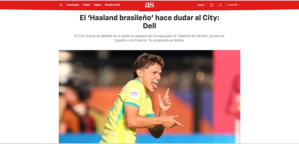 Grupo City Avalia Transferência de Dell, o ‘Haaland do Sertão’, para a Europa Grupo City Avalia Transferência de Dell, o 'Haaland do Sertão', para a Europa