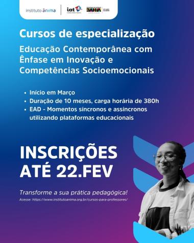 Especialização em Educação Contemporânea: Inovação e Competências Socioemocionais na Bahia Especialização em Educação Contemporânea: Inovação e Competências Socioemocionais na Bahia