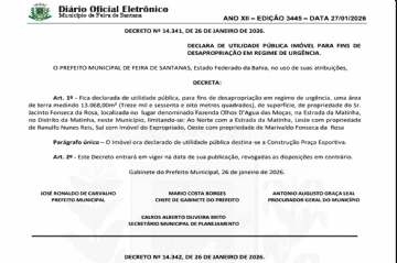 Feira de Santana Desapropria Área para Nova Praça Esportiva na Matinha Feira de Santana Desapropria Área para Nova Praça Esportiva na Matinha