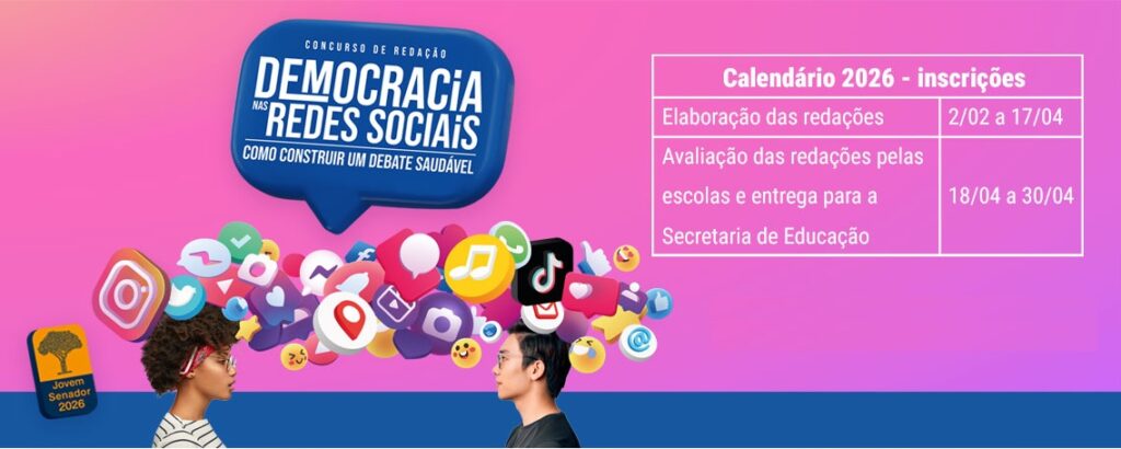 Inscrições Abertas para o Programa Jovem Senador 2026: Concurso de Redação Nacional Inscrições Abertas para o Programa Jovem Senador 2026: Concurso de Redação Nacional