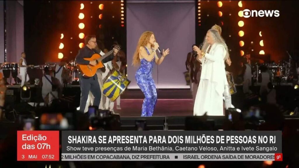 Shakira Brilha em Copacabana: A Rainha do Pop Latino é Celebrada em Grande Estilo