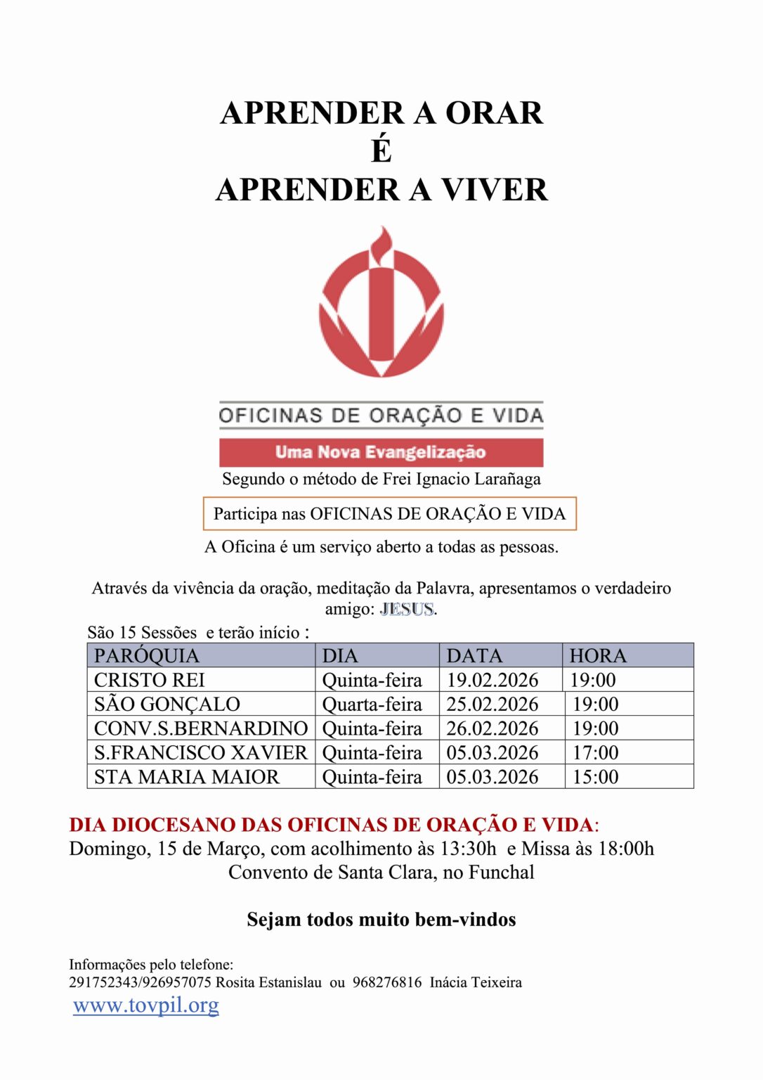 Dia Diocesano das Oficinas de Oração e Vida: Um Encontro para o Coração