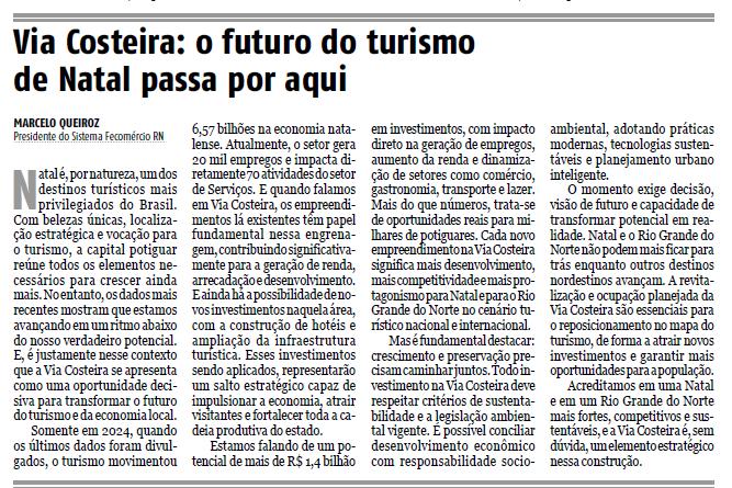 Via Costeira: Transformando o Futuro do Turismo em Natal Via Costeira: Transformando o Futuro do Turismo em Natal